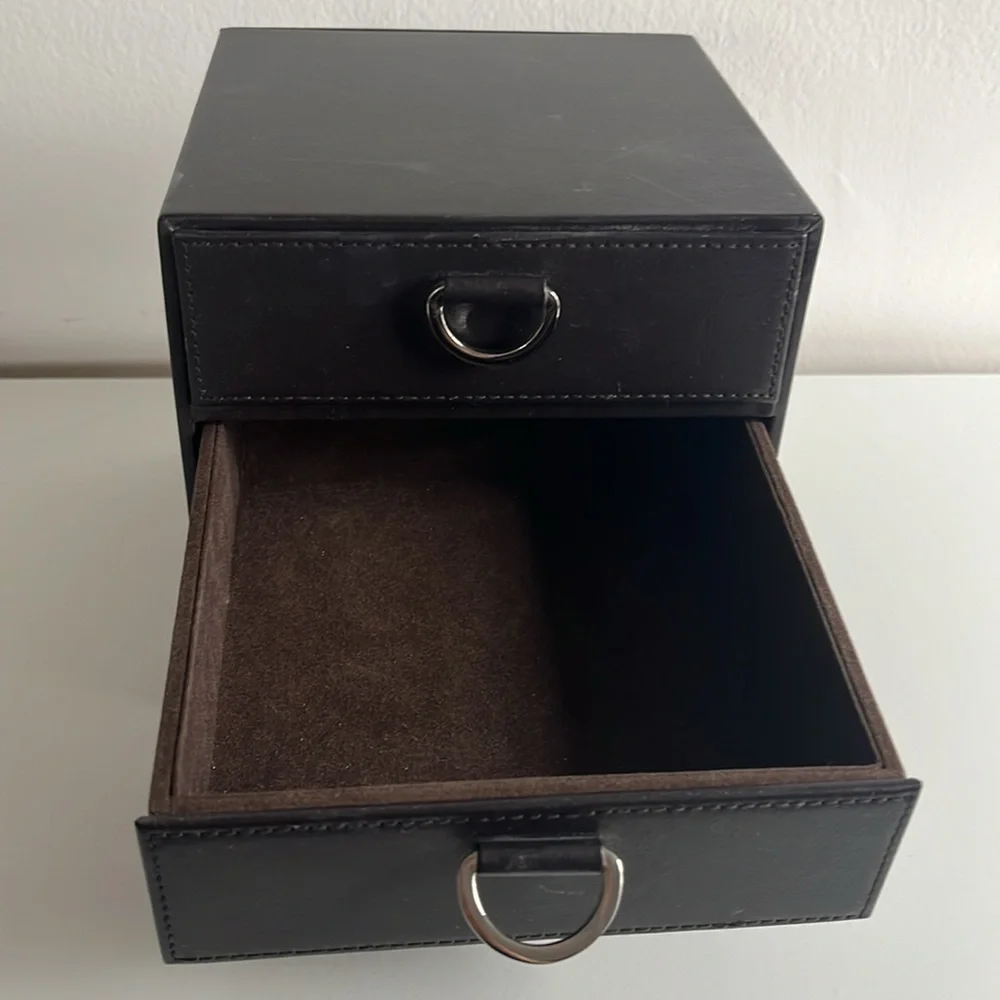 Brown Three Drawer Container Store Jewelry Box